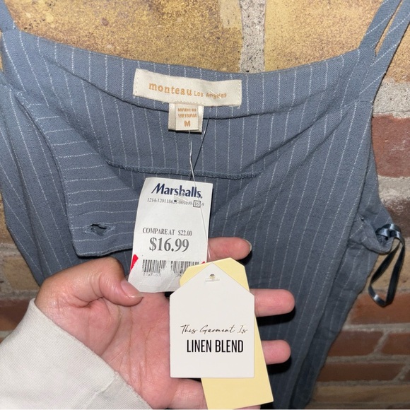 NWT Monteau Gray Pinstriped Dress - Picture 2 of 3